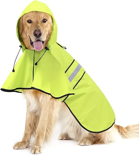 Miniatura 6 de Impermeable reflectante para perros  Impermeable ajustable para perros, impermeable ligero con capucha para perro, poncho deslizante, chaqueta