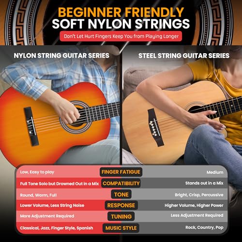 image for Pyle Beginner Acoustic Guitar Kit, 3/4 Junior Size All Wood Instrument