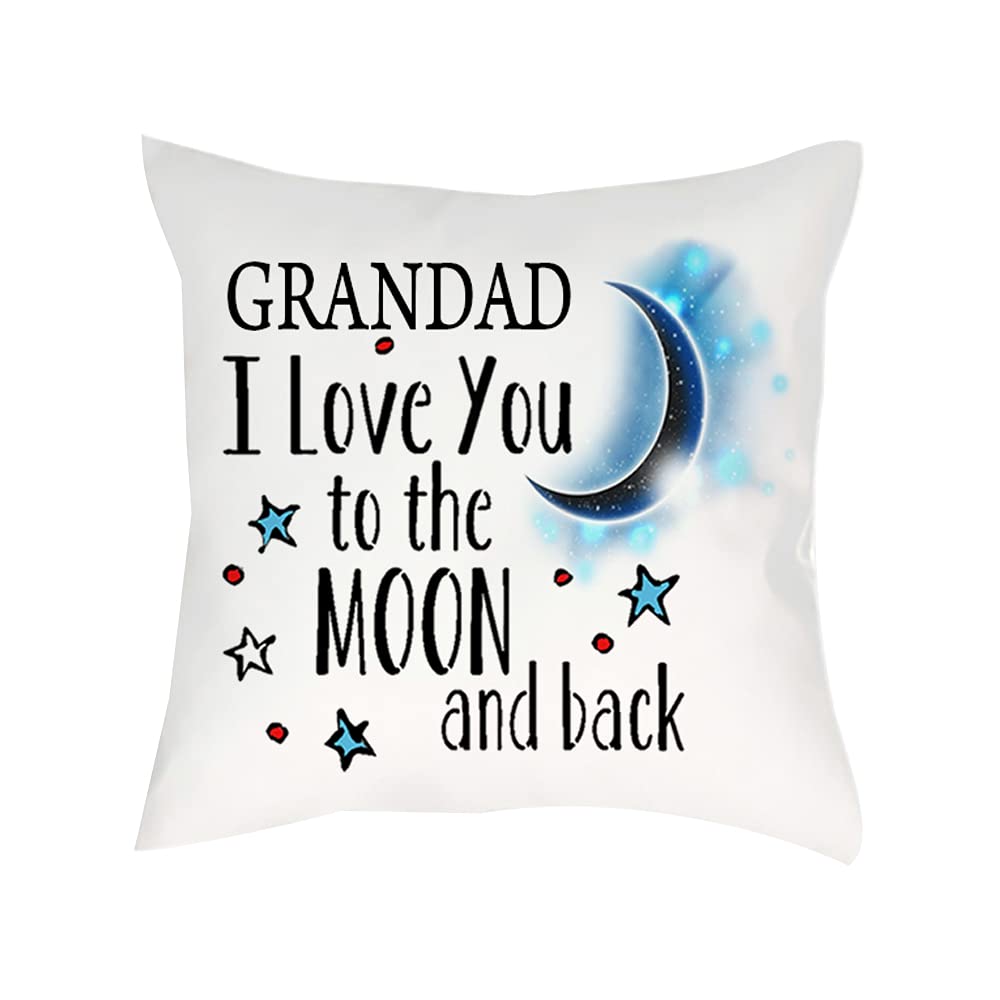 Giftme Satin Cushion Cover Fathers Day Themed Grandad I Love You To The Moon & Back Secret Santa Birthday Home Decor Satin Cushion, Throw Pillow/Cushion. (Satin Cushion Cover)
