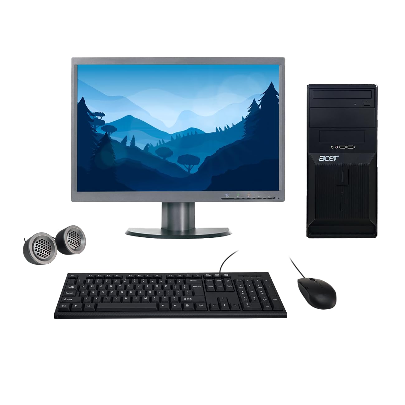 (Refurbished) Acer Veriton 22″ HD All-in-One Desktop Computer Set (Intel i3 3rd Gen| 8 GB RAM| 1 TB HDD| 22″ HD LED Monitor| KB & Mouse| Speakers| WiFi| Windows 10 Pro| MS Office)