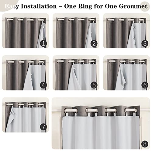 Melodieux Thermal Insulated Blackout Curtain Liner For 84 Inch Long Curtains, Off White, 50 By 80 Inch, 1 Panel, Rings Included #TOP6
