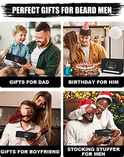 Beard Grooming Kit, Beard Kit With 2 Pack Beard Original Oil,Beard Brush,Wash Conditioner For After Shave Lotions,Balm,Combs,Razor & Brush Stands Scissor, Christmas Fathers Gifts For Men #TOP4