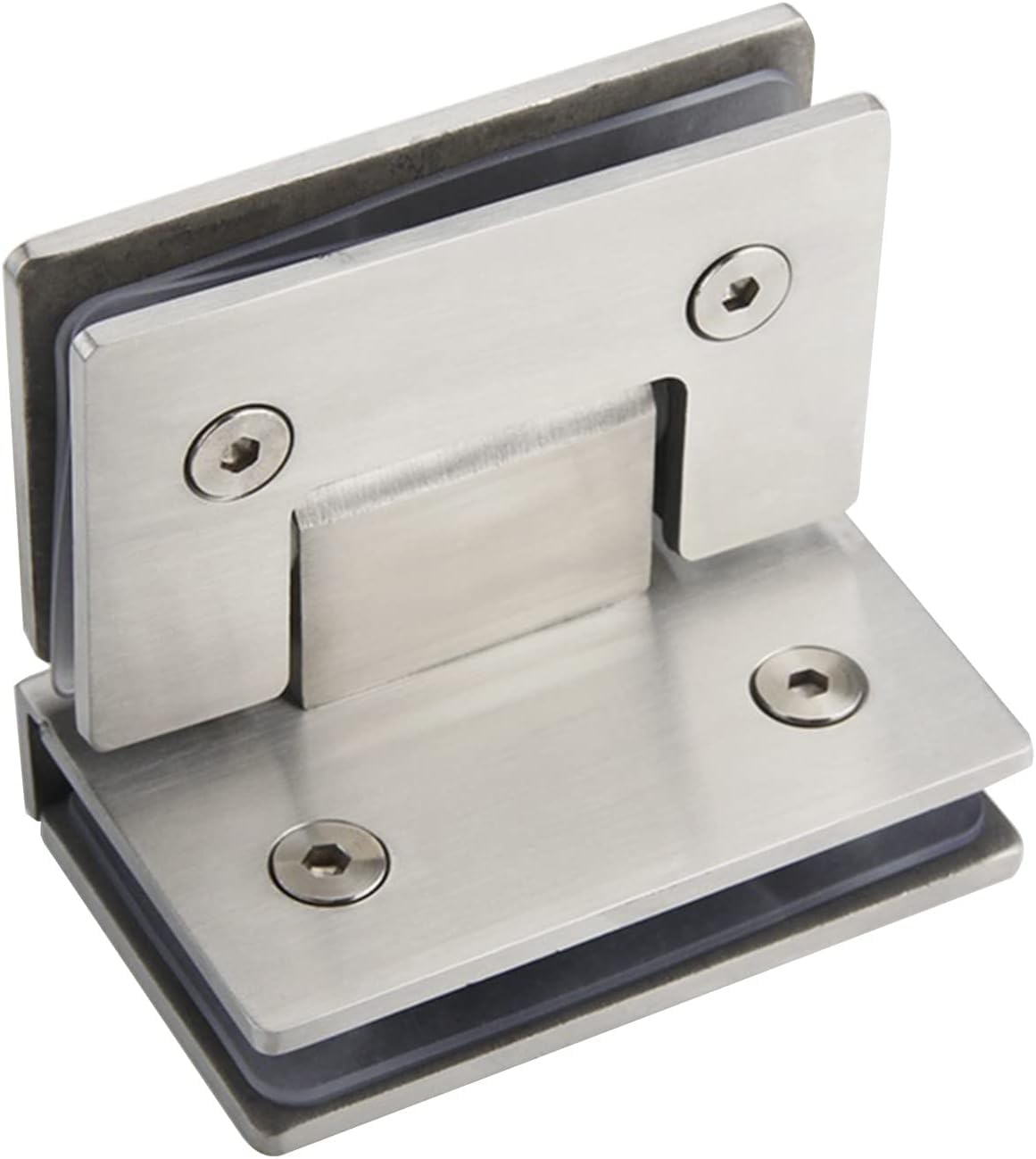 Jfgctyhxy One Color Glass Door Hinges, Bathroom Clamp,90 Degree Glass Door Bathrooms Stainless Steel 304 Hinge, Fixing Clip, Double-Sided Tempered