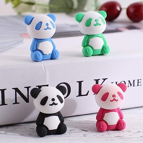 Image of AK Store (Pack of 4) 3D Cute Cartoon Shape Rubber Pencil Erasers, School Stationery for Kids, Boys Girls, Birthday Return Gifts (Panda)