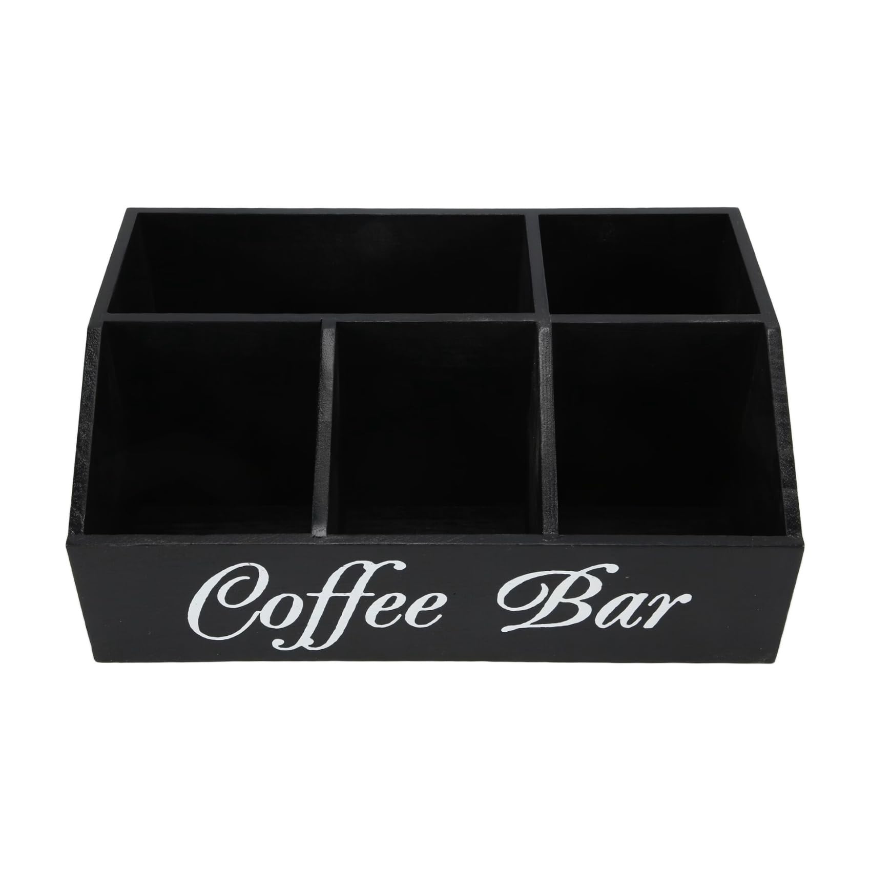 Vjsujehgy Coffee Station Counter Organizer Countertop Wooden Basket Holder Wood Coffee Pods Holder Storage Basket for Offices