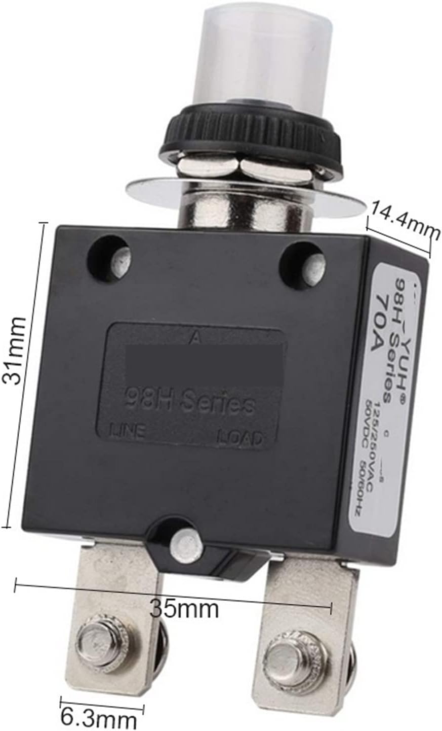 MOBYAT Electronic 98H Series 70A Auto Recloser Disyuntor Circuit Breaker Thermal Protector for Pump 1Pcs (Size : 40A)