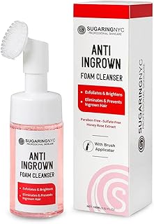 Sugaring NYC Body Facial Wash with Foam Brush Anti Ingrown Hair intimate body wash