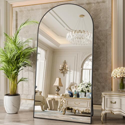 Image of 81 inchx41 inch Floor Mirror Full Length Arched Full Length Mirror Black
