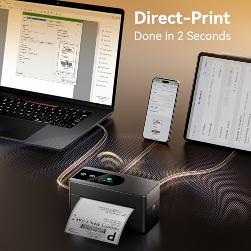 Image of Phomemo PM64Air AirPrint Thermal Label Printer with Touch Screen, Wireless Wi-Fi Shipping Label Printer for Small Business, Thermal Printer Compatible with iOS, Android, Windows, Mac, Amazon, Shopify