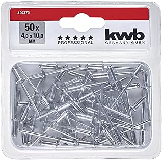 kwb Nity zrywalne/nity pop, Ø 4 mm, długość 10 mm, z aluminium, z ocynkowanym trzpieniem, do standardowych nitów zrywalnych