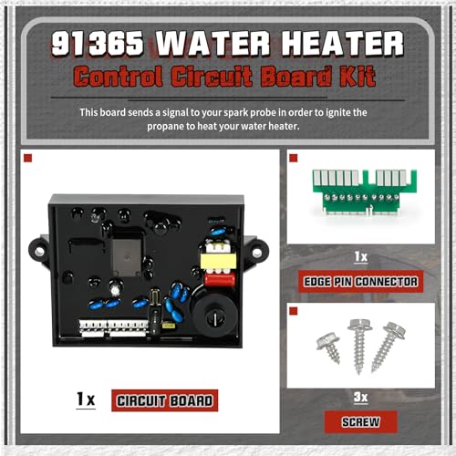 Image of 5 in 1 RV Water Heater Replacement Kit for Atwood, Includes 91365 Circuit Board, 93844 Solenoid Gas Valve, 91638 Burner Tube, 91447 ECO Thermostat & Thermal Cut Off, 93868 Spark Igniter