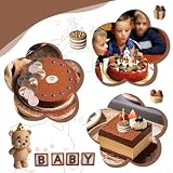 GZGXKJ 25 sztuk dekoracji tortów dla dzieci, miś brązowy, miś Teddy, ozdoby do ciast, topper do tortu, brązowy miś Boho, dekoracja ciasta DIY, kulki "BABY", pudełko prezentowe, dekoracja tortu na