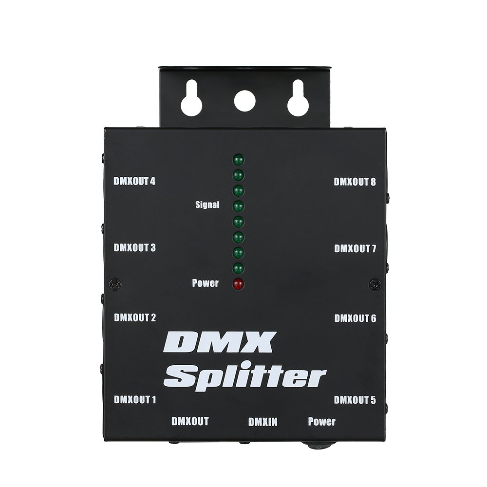 Splitteur optique DMX512 amplificateur de distribution 8 canaux pour fête spectacle DJ club disco KTV éclairage scène signal avec protection par isolement dispositifs d