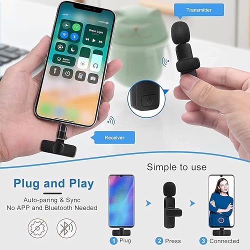 Image of JUST Try K8 Wireless Microphone (1 Mic) for Mobile - Plug & Play Lavalier Mic for iPhone & Android, Clip On Mic for YouTube, Reels, Vlogging, Interviews & Video Recording. (k8 micc)