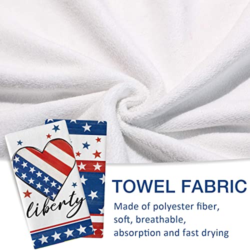 Seliem 4Th Of July Liberty Patriotic Stars Stripes Heart Kitchen Dish Towel Set Of 2, America Memorial Day Hand Towel Drying Baking Cooking Cloth, Summer Holiday Usa Kitchen Decor 18X26 Inches #TOP2