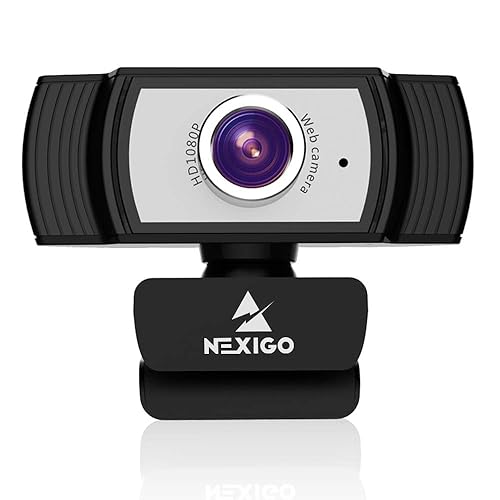 NexiGo 1080P Webcam with Microphone and Software, Streaming Computer Camera, for Zoom Meeting/Skype/FaceTime/Teams/OBS/Xbox/XSplit, Compatible with Mac OS Windows Laptop Desktop PC