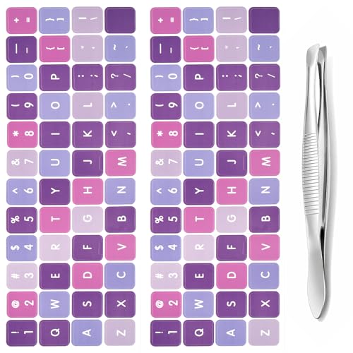 2 unidades de stickers para teclado inglés morado miniatura 1