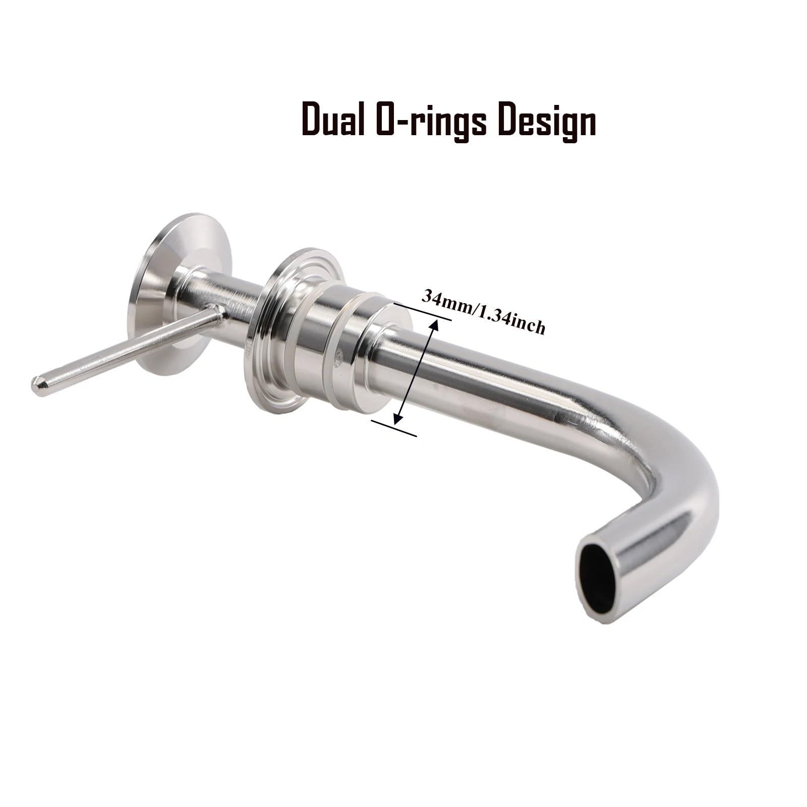 Drehbarer Edelstahl-Racking-Arm mit Dual-O-Ringen, konisches Fermenter-Zubehör für Heimbrauen, perfekt für einfache Übertragung und Klarheit