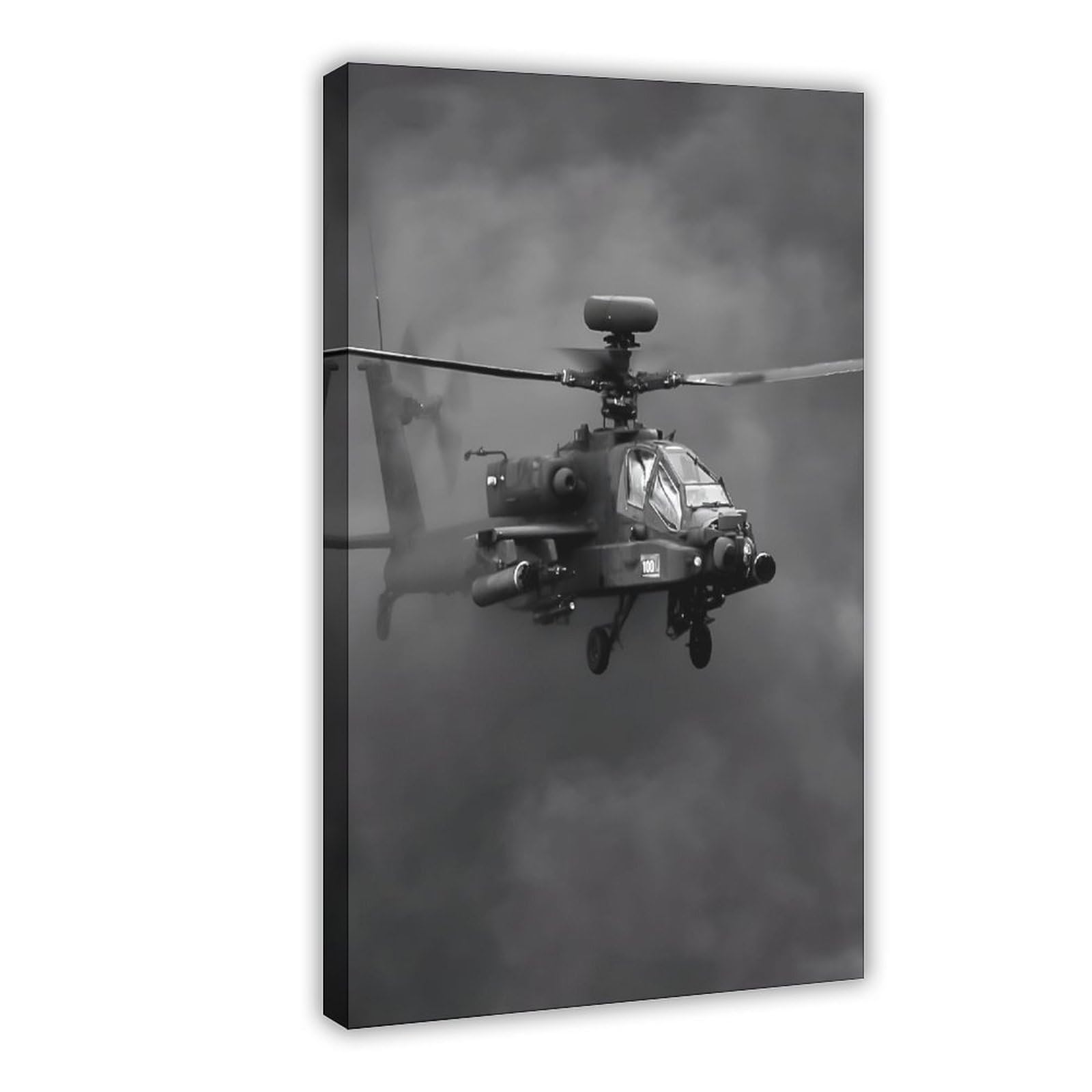 Military Poster AH-64 Helicopter Jet Fighter Wall Art Airplane Plane Flying Flight 36L x24W Wall Art Canvas Painting Print Posters, for Bedroom Decor Landscape Office Room Decor Gift