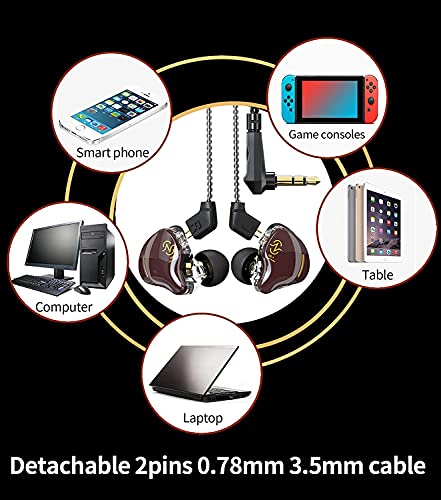 Image of CCZ Coffee Bean in Ear Monitor, Professional Sound Isolating Earphones HiFi Earbuds, Headphones with Patented Ear Tips Headset, Secure in Ear Fit Clear (No Mic, Black)