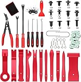 [Befestigungsentferner-Set mit 120 Clips] Hergestellt aus 65-Gauge-Manganstahlstab, PPE-Griff, ergonomisches Design, angenehm zu halten, geeignet für viele Arten von runden und quadratischen Clips, hartnäckigen Clips, Befestigungselementen, Klammern, Kunststoffnieten usw.; 120 Autoclips, 12 Größen, aus hochwertigen Spezialkunststoffen. Für Chrysler, Toyota, Ford, Nissan, Honda usw. Türverkleidung, Stoßstange, Kühlerschutzbügel, Kotflügel, Spritzschutzhalterung ersetzen
