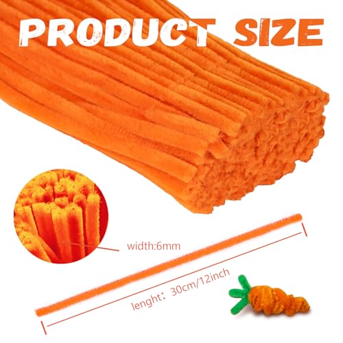 Image of Orange Pipe Cleaners Crafts,Art Supplies,200pcs Chenille Stem,Solid Color Pipe Cleaners Set for DIY Art Creative Crafts and Decorations,Limpia Pipas,Craft Supplies,Christmas /Halloween Gifts