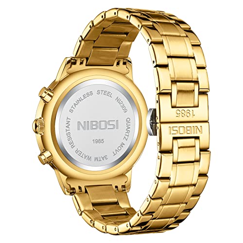 Image of NIBOSI Automatic Men's Watches Analog Mechanical Green Dial Stainless Steel Watches for Men Waterproof Military Business Casual Wrist Watches with Calendar