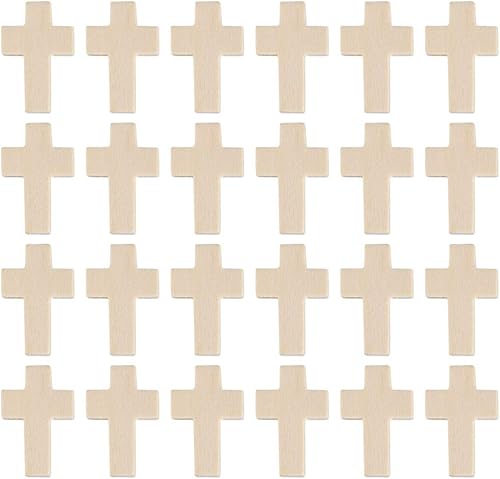 100 piezas de artesanía de cruz de madera DIY mini dijes de cruz sosteniendo la cruz para regalos de fiesta religiosa domingo fabricación de joyas