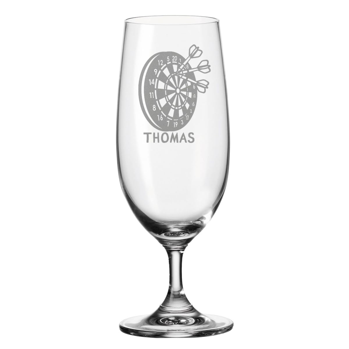 Leonardo - Bicchiere da birra con incisione – Freccette – Personalizzato con nome – Tulipano da birra come regalo – Idea regalo per uomini – Regali per papà – 280 ml