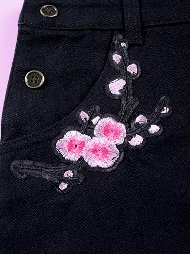 Image of KiddoPanti Girls Solid A-Line Fit Pinafore 5 Pocket Denim Dungaree Skirt