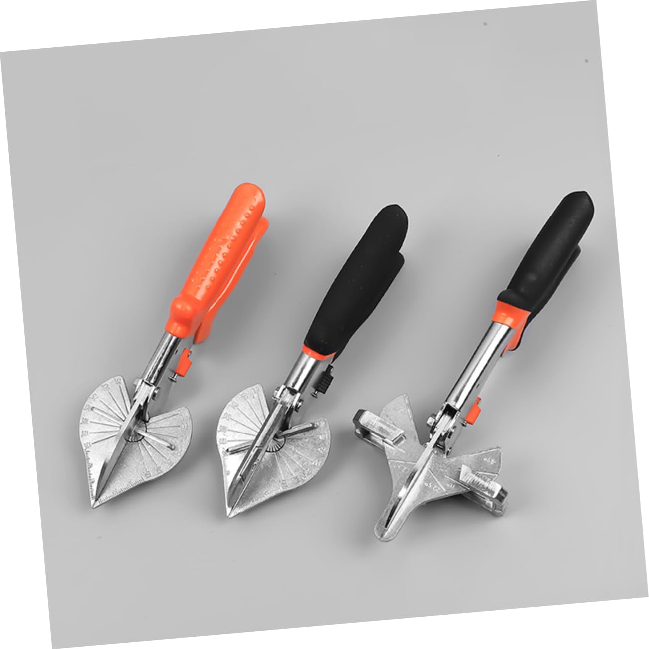 WOONEKY Tijeras Herramienta Manual de Acero y Pvc para Canaletas Multiángulo Ángulo de Corte Ajustable Naranja para Carpintería y Molduras de Madera