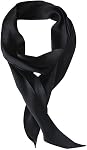 GERINLY Solid Color Long Neckerchief Pure Skinny Scarf Necktie for 50's Costume Party Wedding Cosplay Accessory
