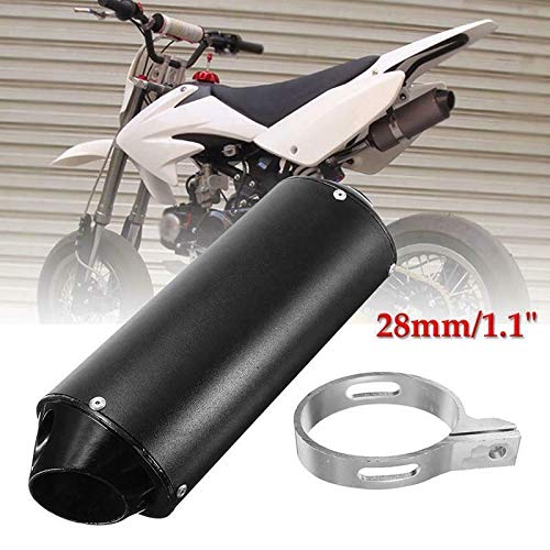 Fvrito 28Mm 1.1 Inch Exhaust Muffler Silencer Pipe And Clamp Gasket For 50Cc 110 125Cc Coolster Sport-B Taotao Chinese Dirt Pit Bike Venom Atv Quad 4 Wheeler Black #TOP4