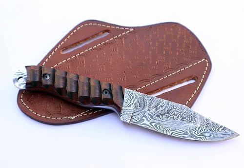 Bonito cuchillo skiner de acero de alto carbono hecho a mano, cuchillo de caza para desollar, supervivencia para acampar y senderismo con hermosa