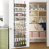 Moforoco Over the Door Pantry Organizer with 8-Tier Adjustable Baskets, Easy to Install Metal Door S