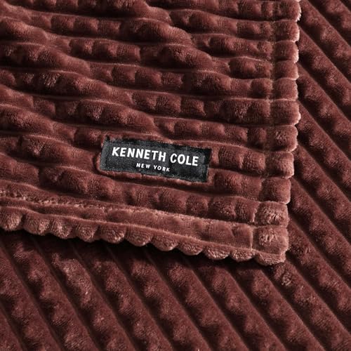 Couverture en peluche jacquard Kenneth Cole rouge 127x152 cm - 6