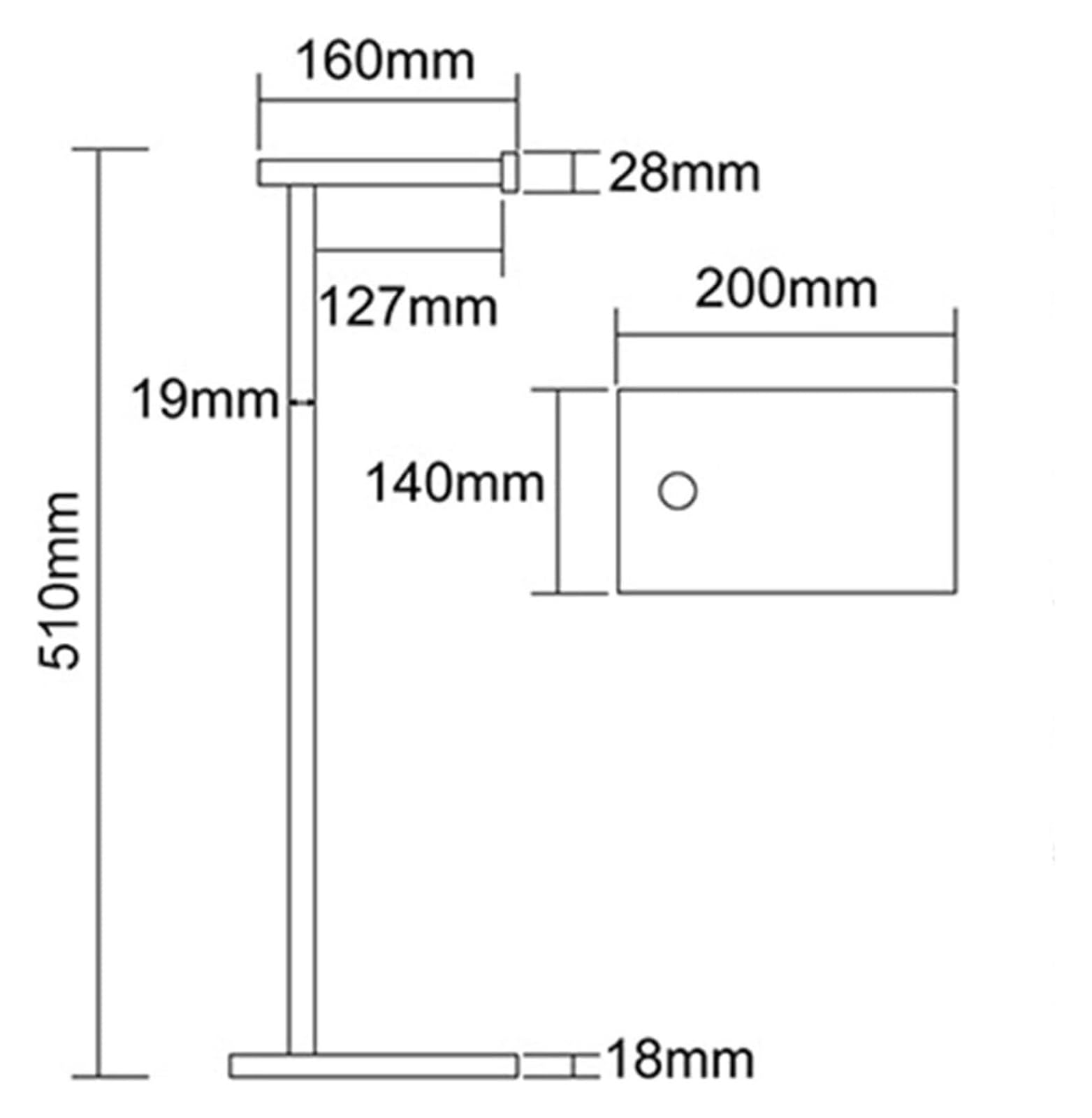 Porta pañuelos Rollo Independiente del Cuarto de baño Acero Inoxidable Tenedor Papel higiénico con la Base Cemento Estante montado en la Pared(Brushed Gold)
