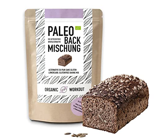Organic Workout PALEO-BROT-BACKMISCHUNG | 100% Bio | gluten-frei | low-carb | Eiweiss-Brot | clean-eating | Fitness-Brot | hefefrei | ohne Getreide | hergestellt in Deutschland