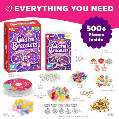 Image of EINSTEIN BOX Bracelet Making Set for Girls 6 to 14 Years Olds with Beads & Charms | Toys & Birthday Gift Ideas for Girls 6,7,8,9,10,11,12,13,14 Years Old |