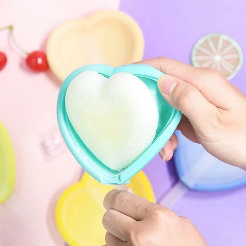 Image of Clazkit Ice Candy Maker | Silicone Popsicle Molds Ice Pop Makers Reusable Ice Lolly Cream Mold Home-Made Heart Shape Easy Release Popsicles Mould Lid with Stick. (4Psc Multicolor)