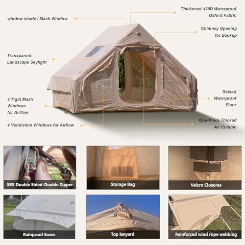 Carpa inflable para camping SENLEETO para 4-6 personas miniatura 5