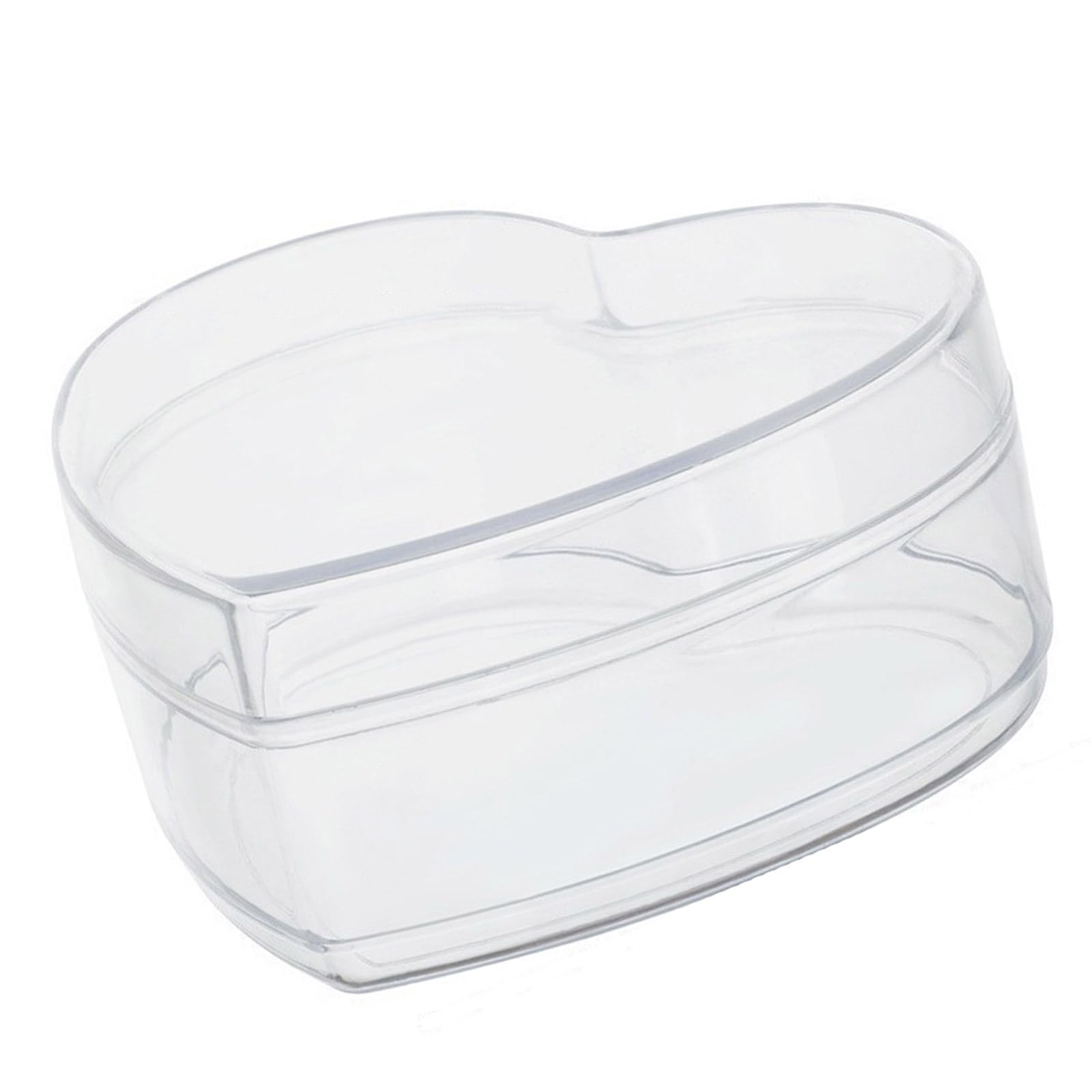 UncleS Heart/Round Acrylic Container,Clear Acrylic Box Organizers with Lid Heart/Round Storage Boxes for Candy,Pills,Nails,Bead