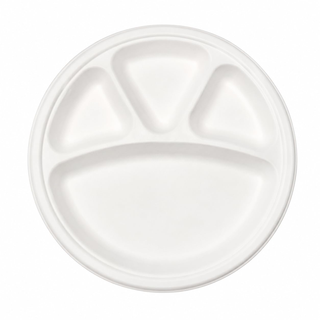 4 Compartment Bagasse Plate, 11 inch, Made from Sugarcane Fiber | Microwave Safe, 100% Compostable, Chemical Free, Leak-Proof Design, Disposable-image-6