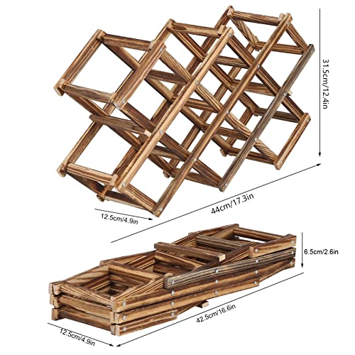 Soporte Plegable de Madera para 10 Botellas de Vino miniatura 5