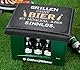 CULT at home Bierkasten Aufsatz Grillen ohne Bier – Gartenhocker Bierkastensitz inkl Bierdeckel Memospiel - Sitzauflage Bierkiste Getränkekiste - Hocker für Balkon Camping 44x34 cm Geschenk Vatertag