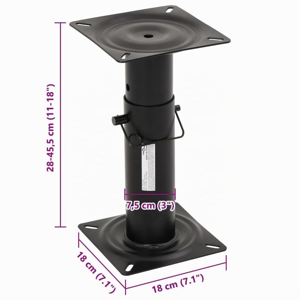 Piédestal de siège de bateau réglable 28 45,5 cm acier