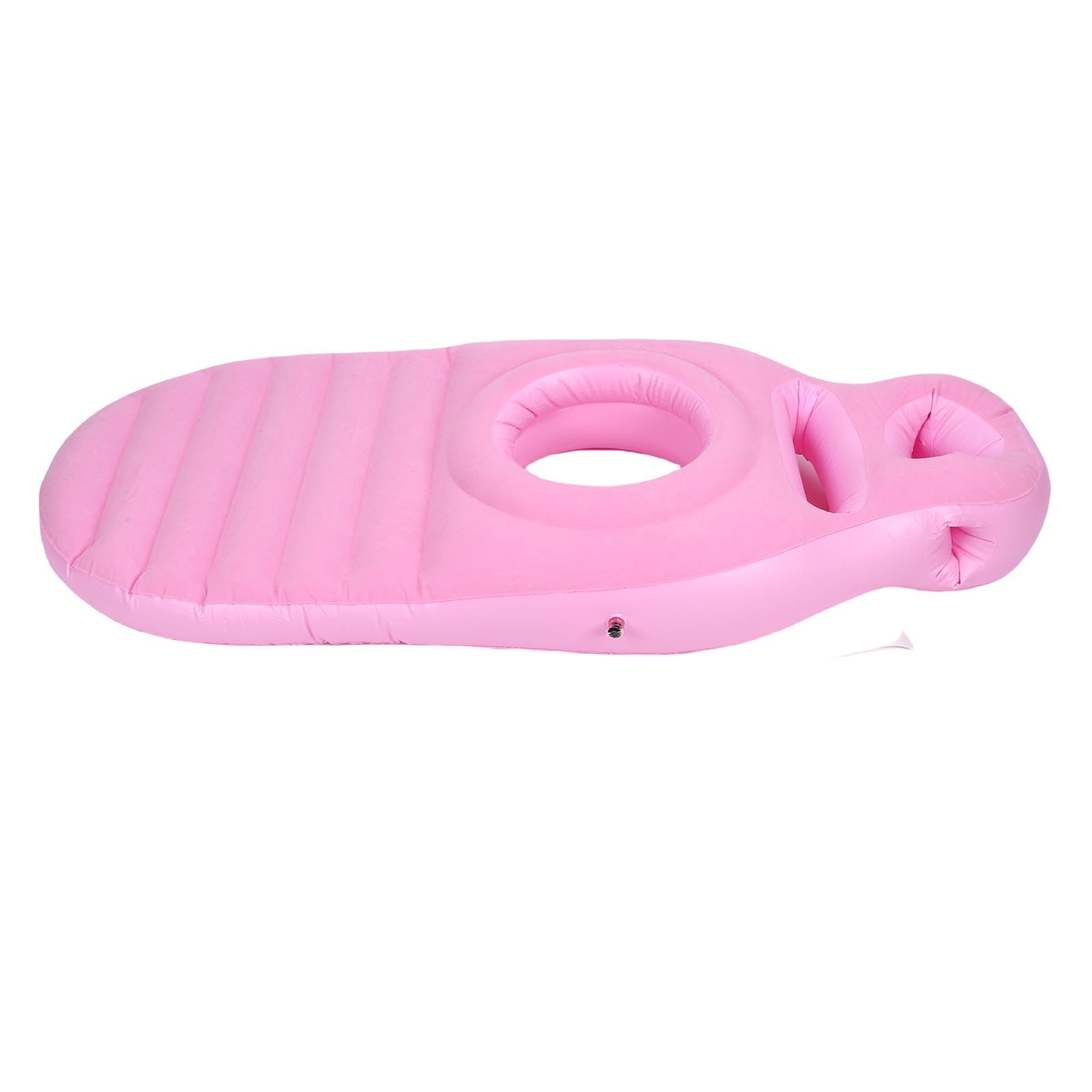 Almohada de Cuerpo Entero con Orificio para el Vientre Cómodo Soporte Inflable para Dormir Maternidad PVC 165x70cm 1 Unidad (Rosa)