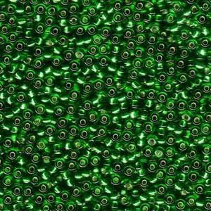 Leaf Green Silver Lined Semi-matte Miyuki Japanese Round Rocailles Glass Seed Beads 11/0 Approximately 24 Gram 5 Inch Tube