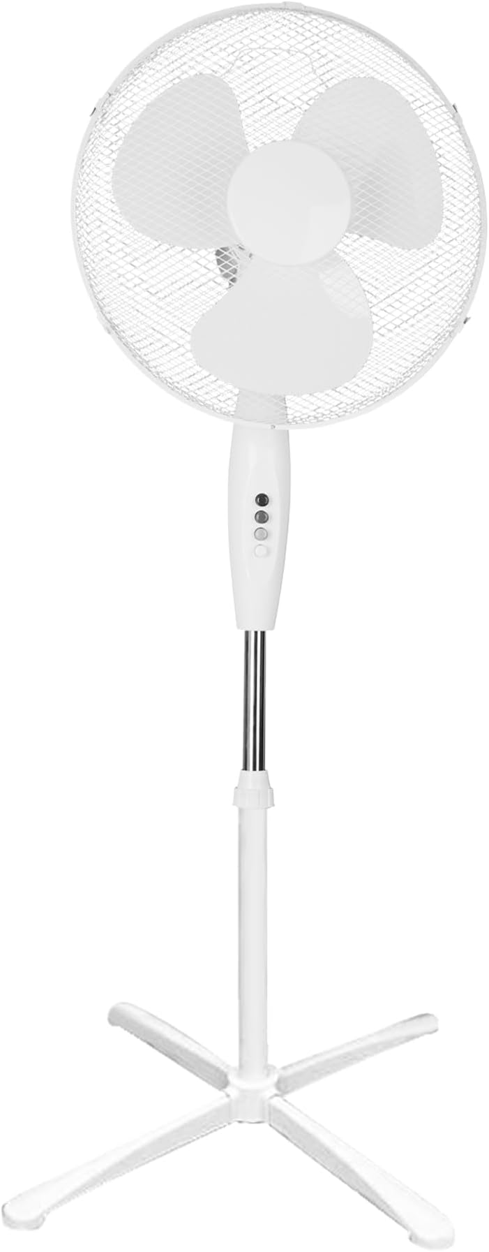 COZYBRITE Pedestal Fan Cooling 16 inch Standing Electric Oscillating Floor Fans with 3 Speed Setting Adjustable Height Tilt Angle for Living Room Bedroom Home Use FS40-01 White