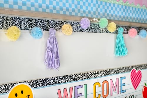 Image of Teacher Created Resources Pastel Pop Pom-Poms and Tassels Garland (TCR9207)